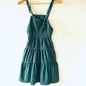 ZARA Kids Girls Evergreen Flounced Corduroy Pinafore Overalls Dress size 13-14